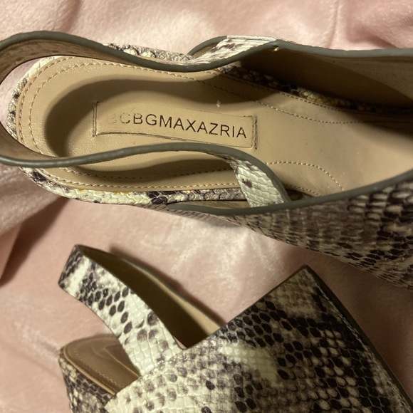 BCBGMAXAZRIA Snakeskin Slingback Platform Heels – Size 8.5 - Picture 2 of 4